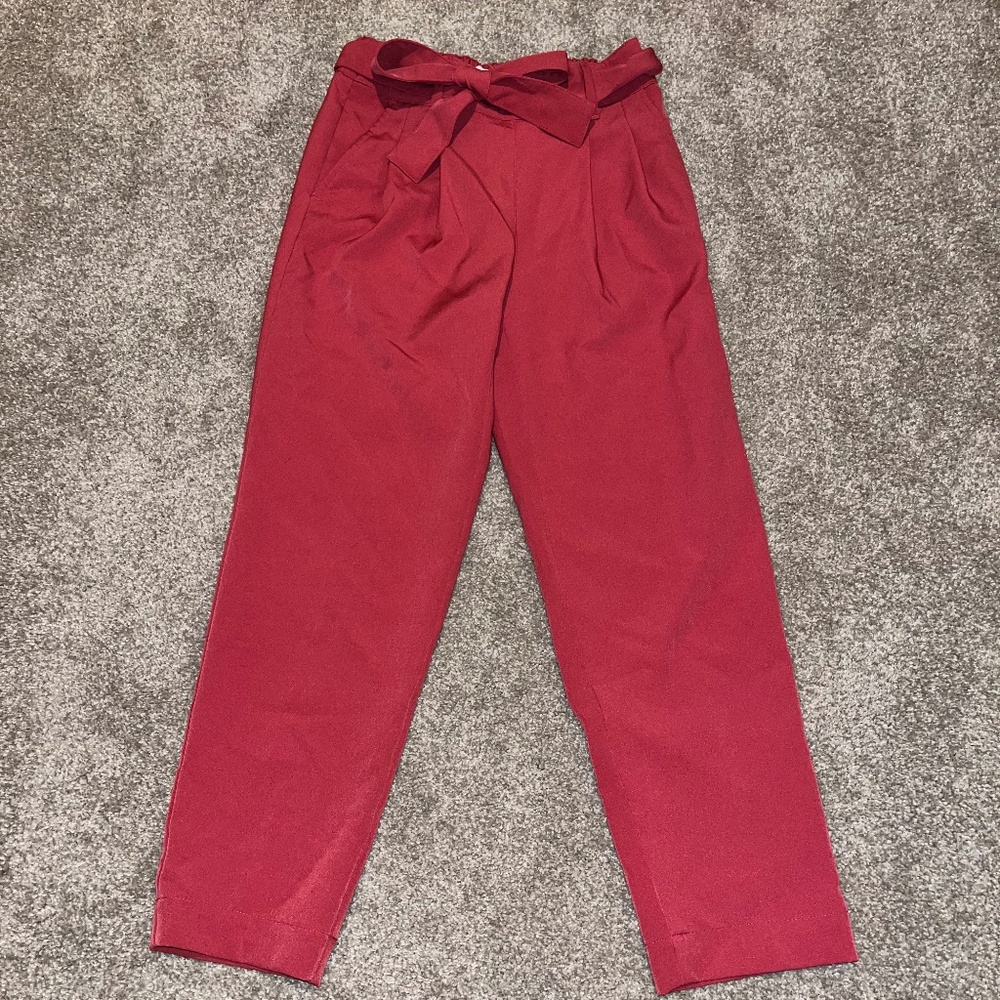 Pink high rise tapered leg pants